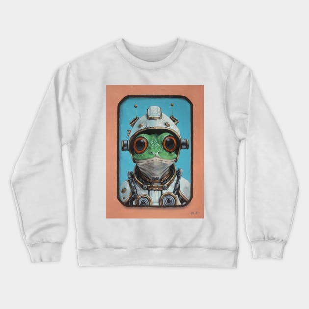 Space Oddity | Interstellar Frog: Ground Control To Major Froggie | Astro Toad Original Painting by Tyler Tilley Crewneck Sweatshirt by Tiger Picasso